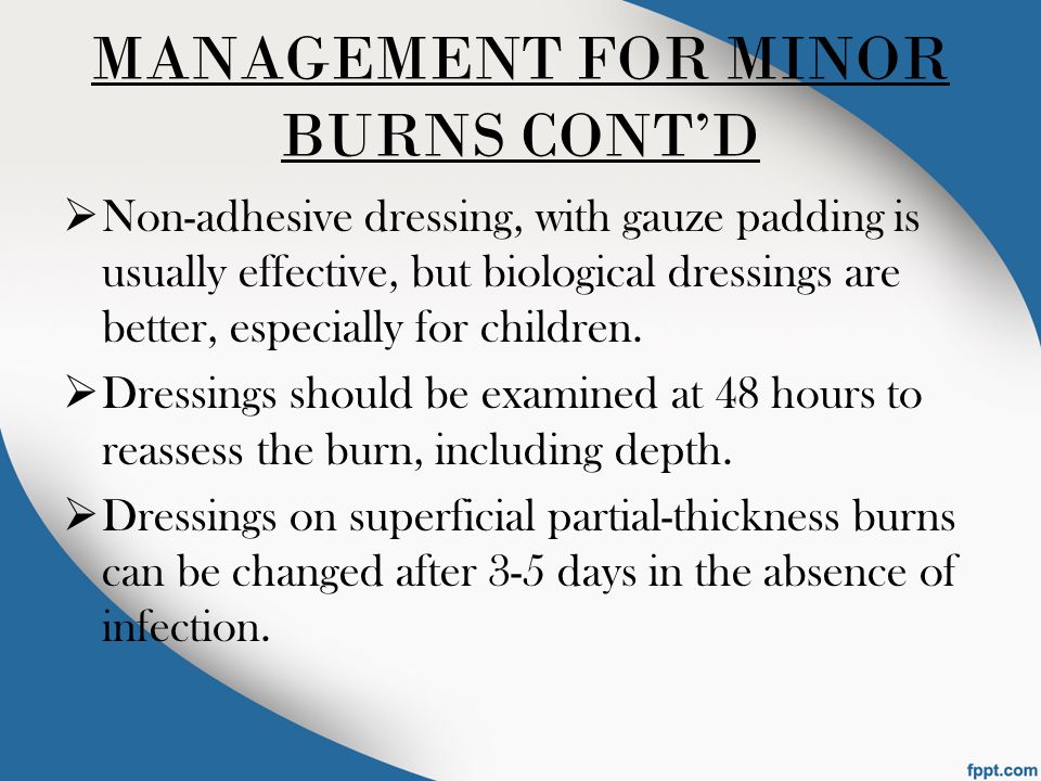 3. Management of Minor Burns