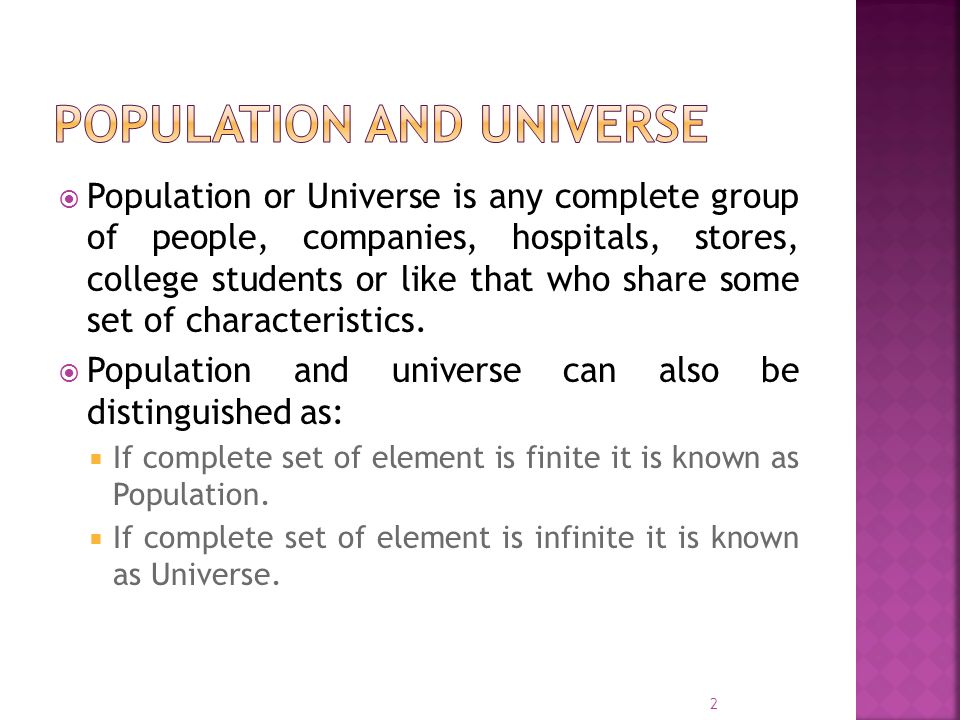 Population and Universe
