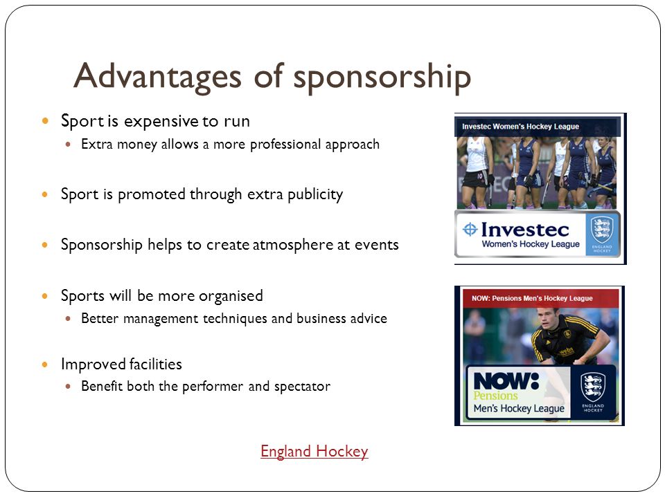 4.2 Sponsorship What are the advantages and disadvantages 