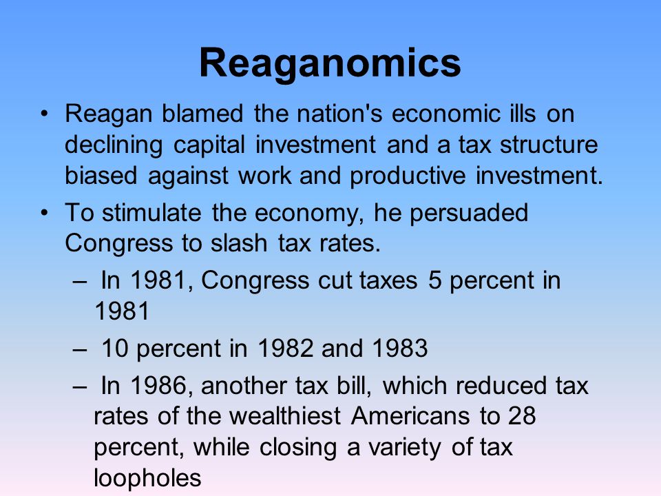 Reaganomics.