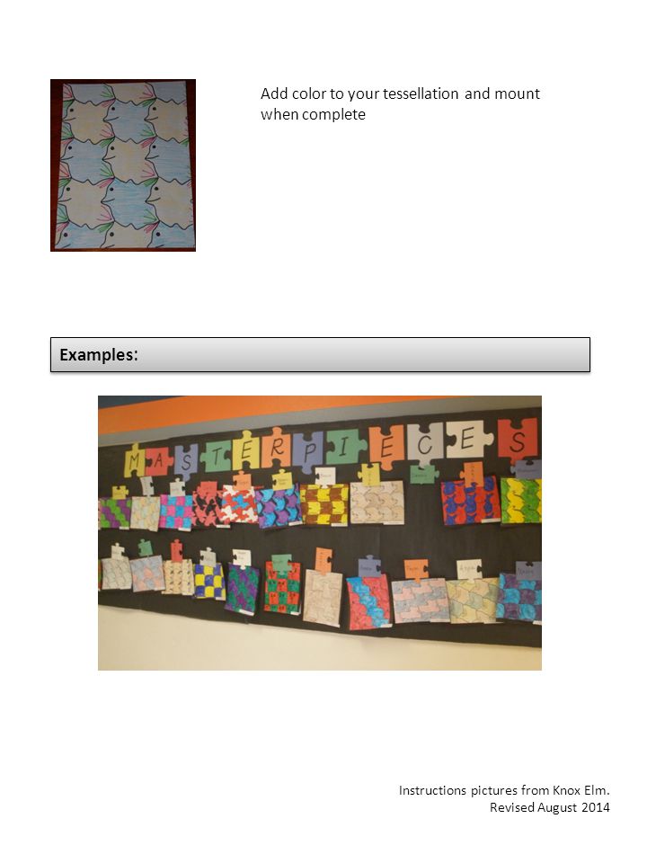 Examples: Add color to your tessellation and mount when complete