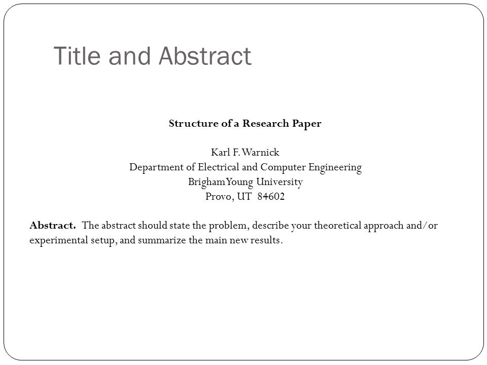 abstract structure research paper