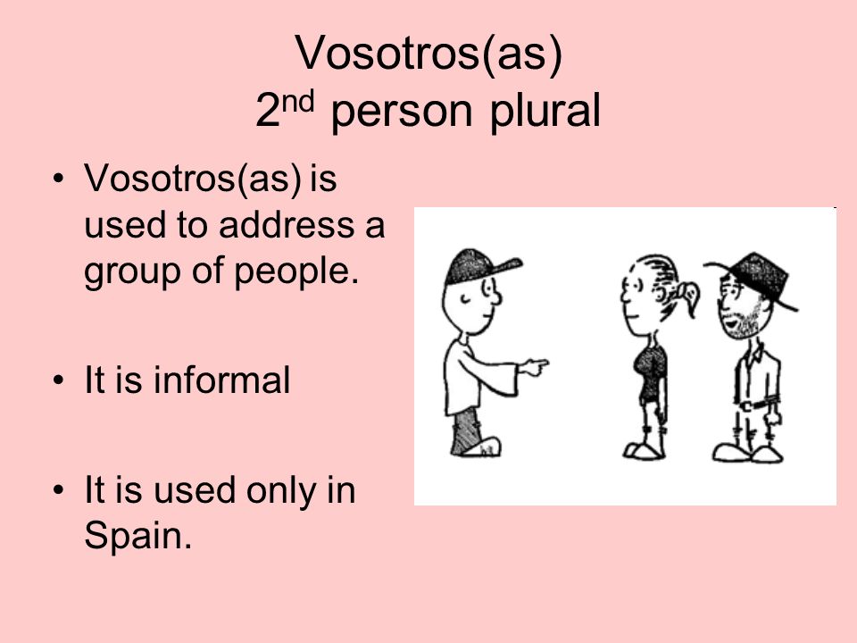 Vosotros(as) 2nd person plural