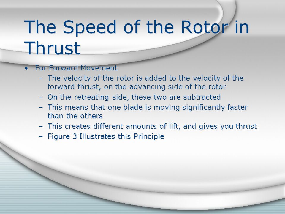 The Speed of the Rotor in Thrust