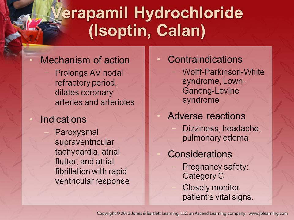 Verapamil Hydrochloride (Isoptin, Calan)