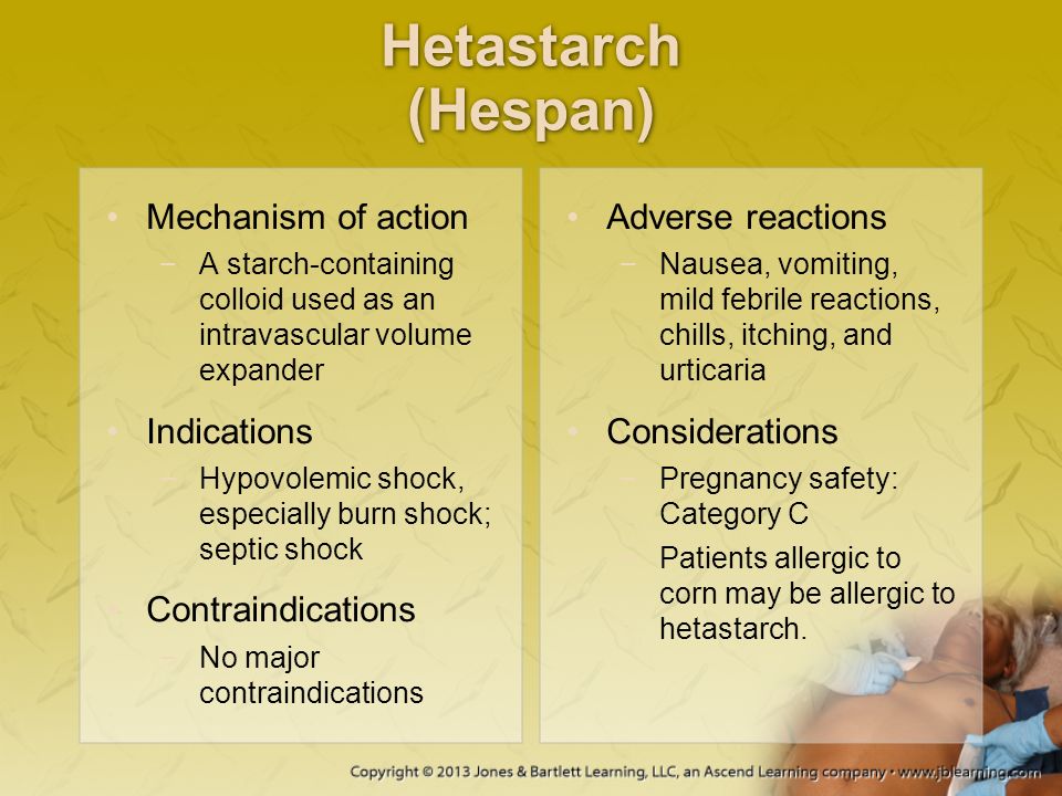 Hetastarch (Hespan) Mechanism of action Indications Contraindications