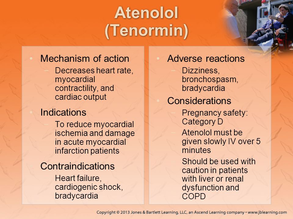 Atenolol (Tenormin) Mechanism of action Indications Contraindications