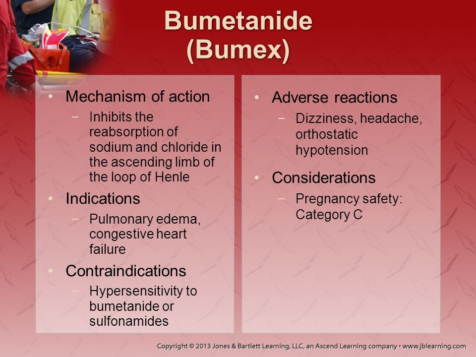 Bumetanide (Bumex) Mechanism of action Indications Contraindications