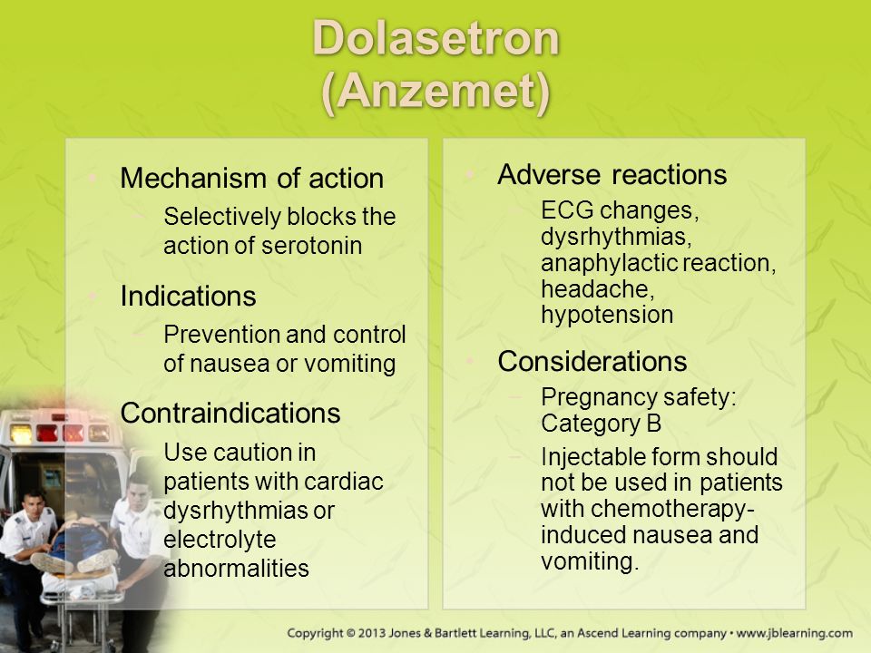 Dolasetron (Anzemet) Mechanism of action Indications Contraindications