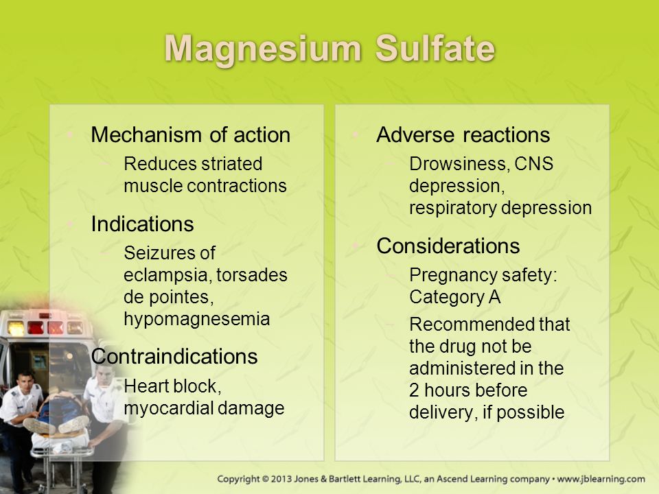 Magnesium Sulfate Mechanism of action Indications Contraindications