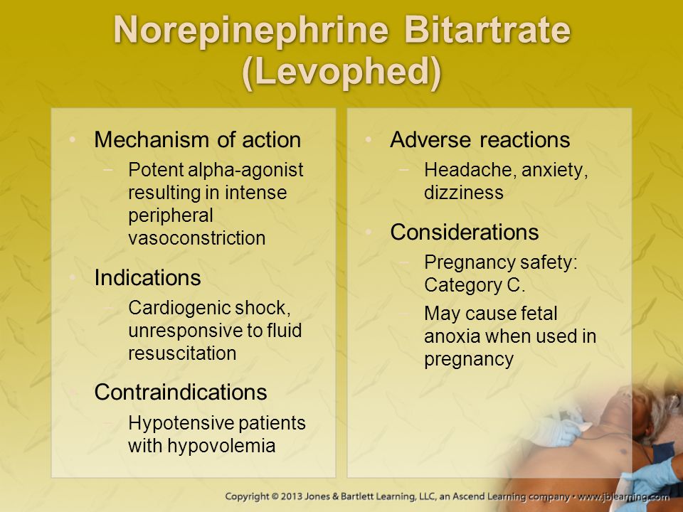 Norepinephrine Bitartrate (Levophed)