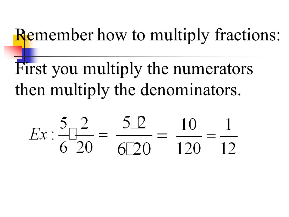 Remember how to multiply fractions: