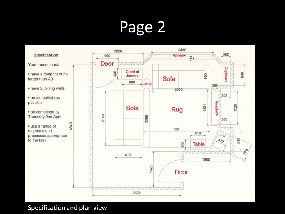 Page 2 Specification and plan view