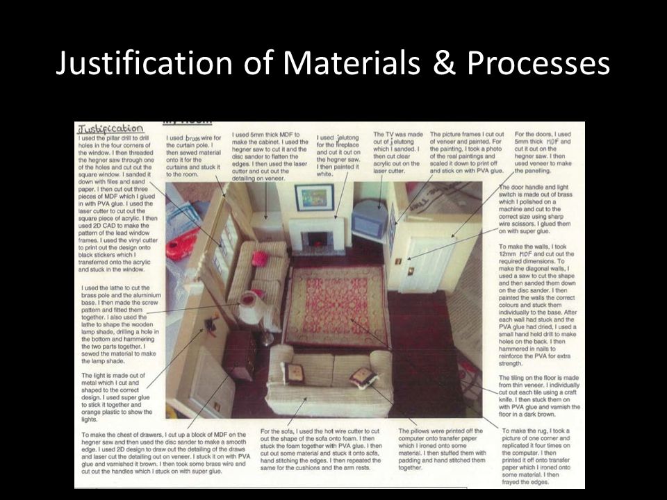 Justification of Materials & Processes