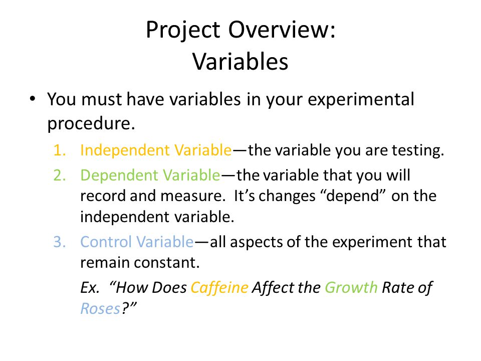 Project Overview: Variables