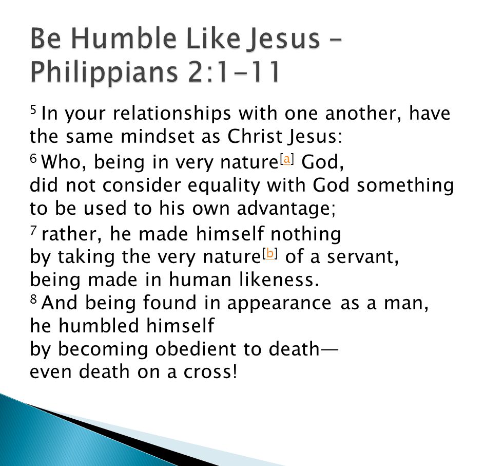 Be Humble Like Jesus – Philippians 2:1-11