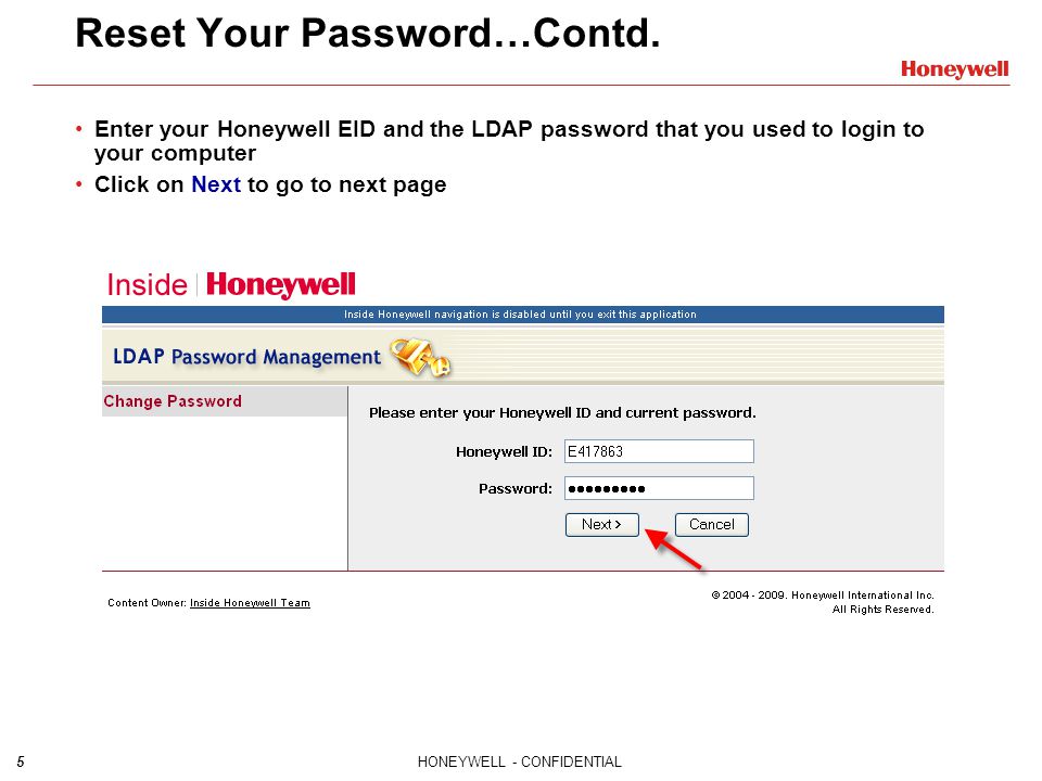 Reset Your Password…Contd.