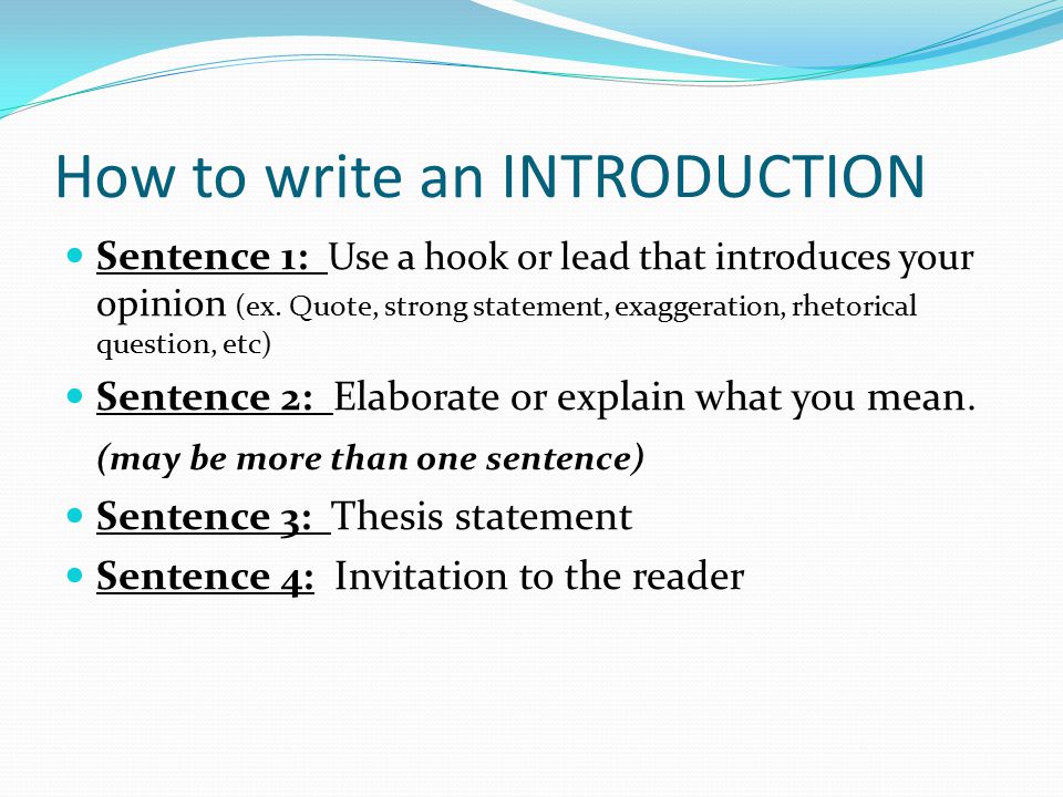 How to write an INTRODUCTION