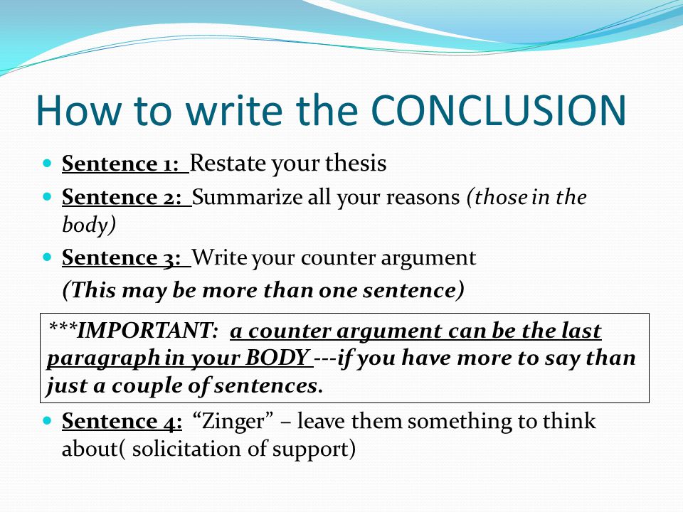 How to write the CONCLUSION