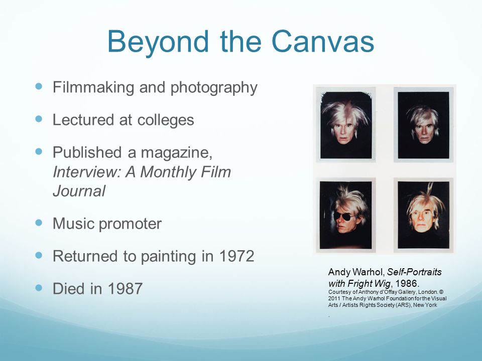 Beyond the Canvas Filmmaking and photography Lectured at colleges