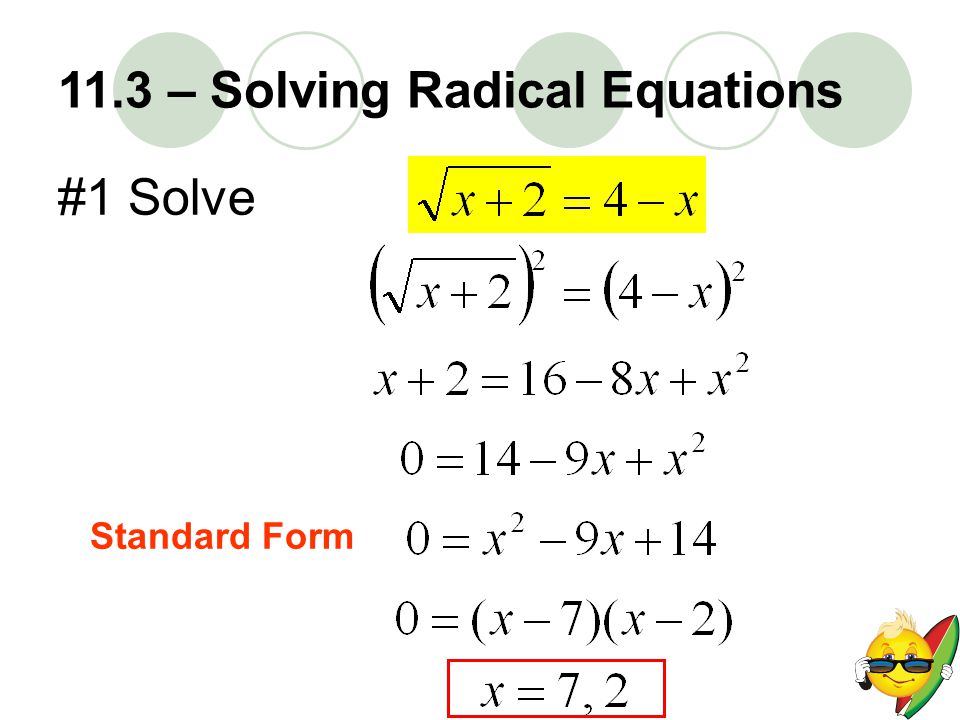 11.3 – Solving Radical Equations