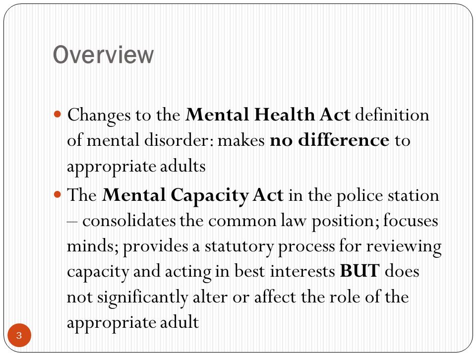 The Appropriate Adult The Impact Of Recent Mental Health Legislation Ppt Video Online Download