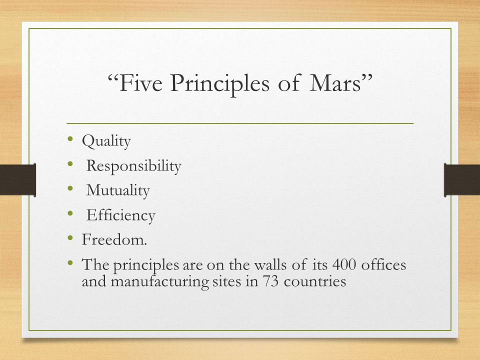Five Principles of Mars