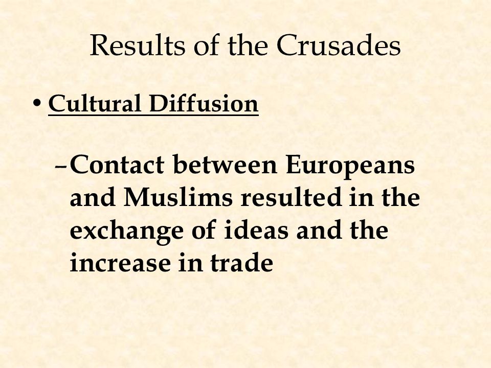 Results of the Crusades