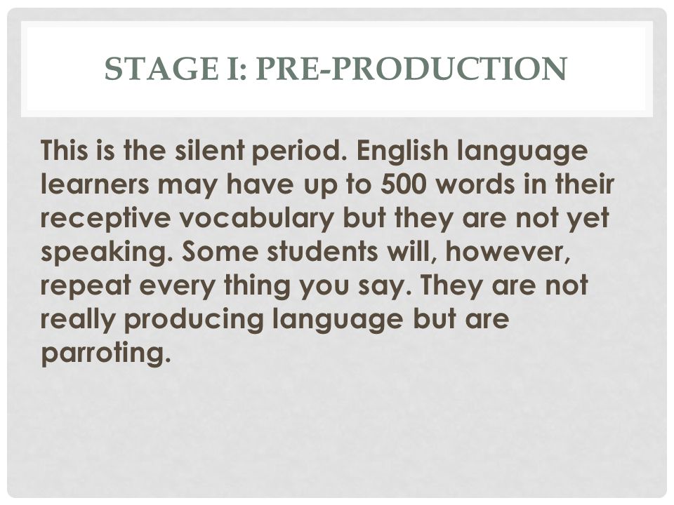 Stage I: Pre-production