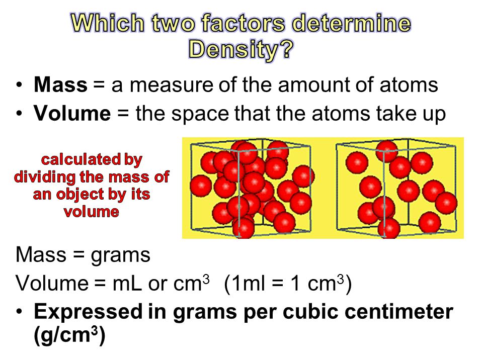 Which two factors determine Density