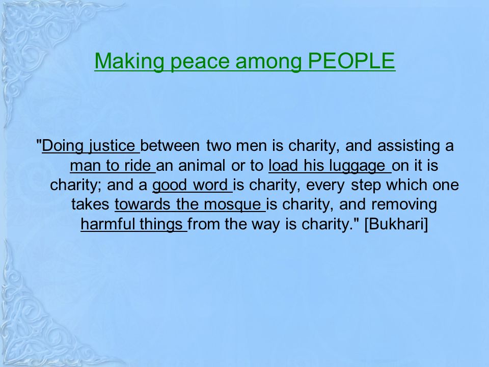 Making peace among PEOPLE