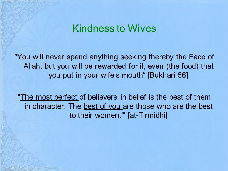 Kindness to Wives