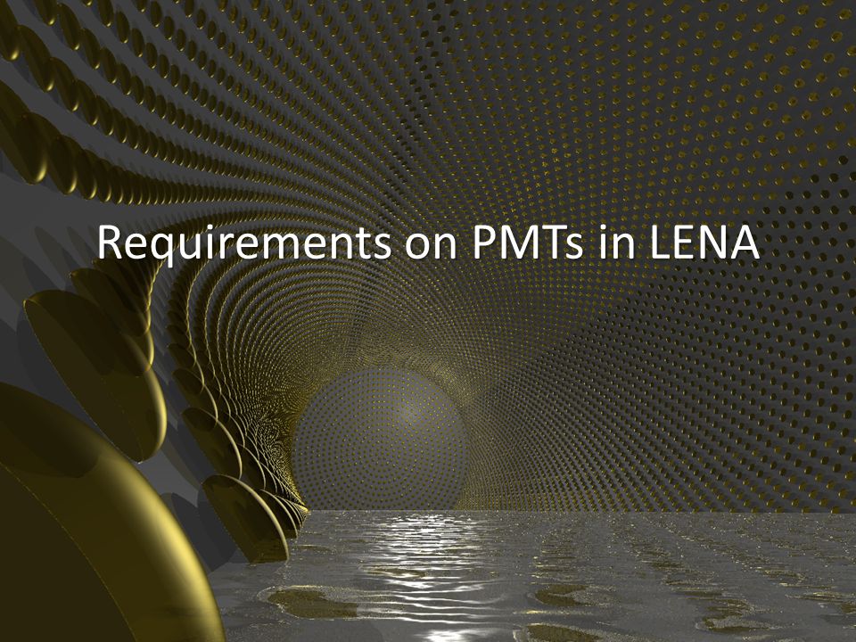 Requirements on PMTs in LENA