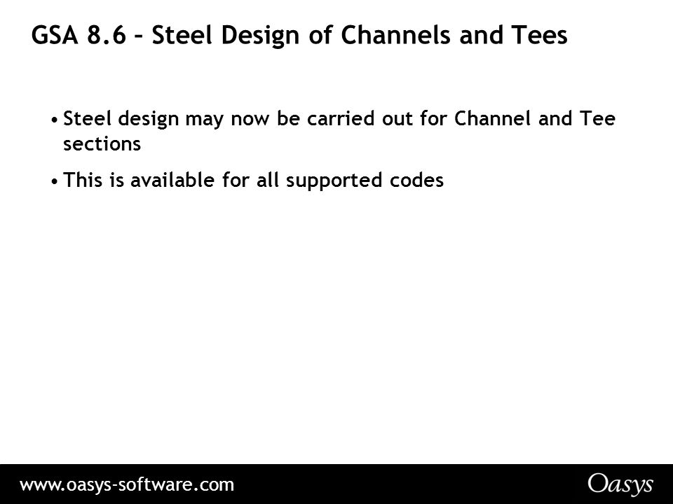 GSA 8.6 – Steel Design of Channels and Tees