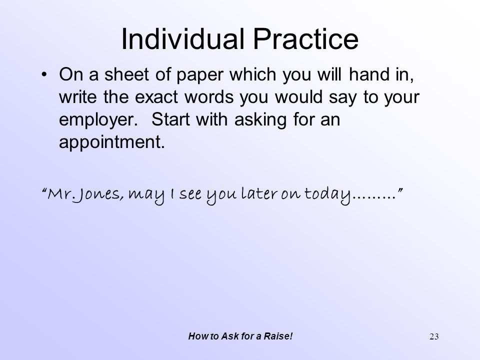 Individual Practice