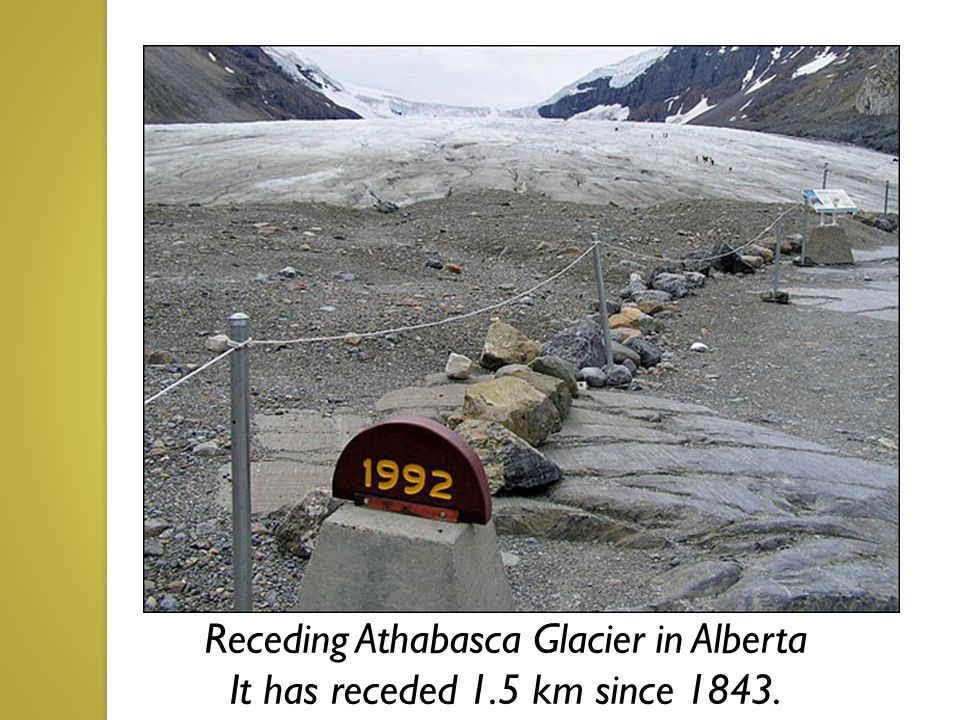 Receding Athabasca Glacier in Alberta