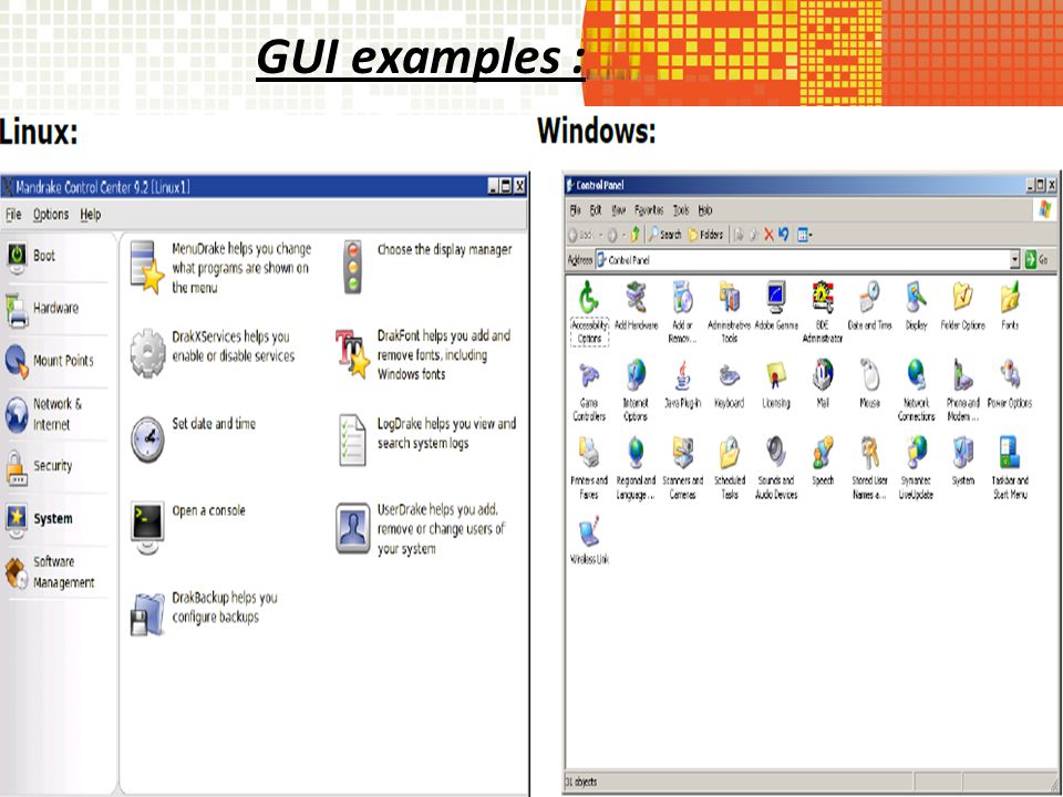 GUI examples :