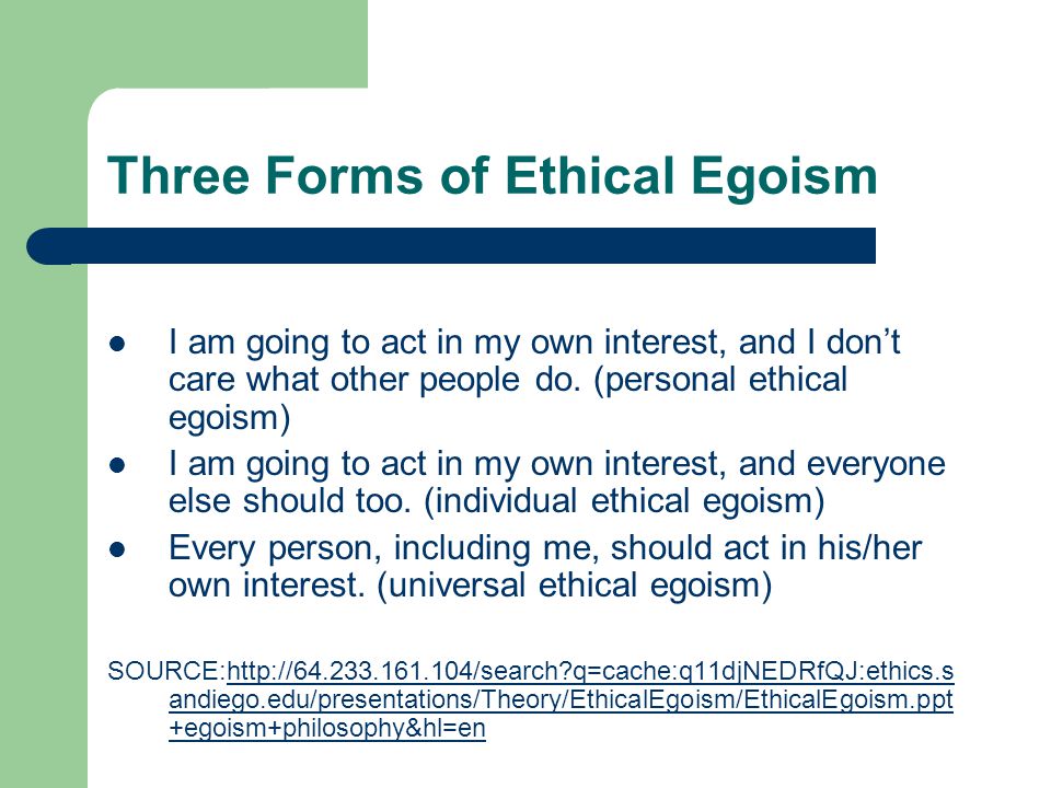 personal ethical egoism definition