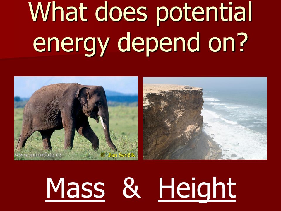 What does potential energy depend on