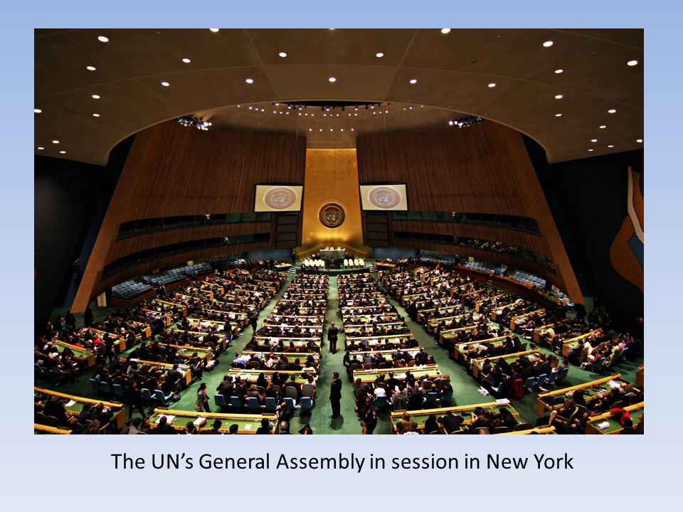 The UN’s General Assembly in session in New York