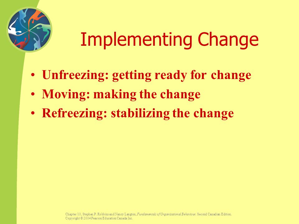 Implementing Change Unfreezing: getting ready for change
