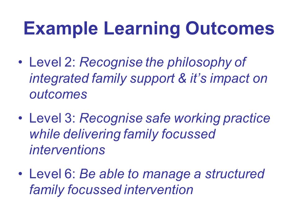Example Learning Outcomes