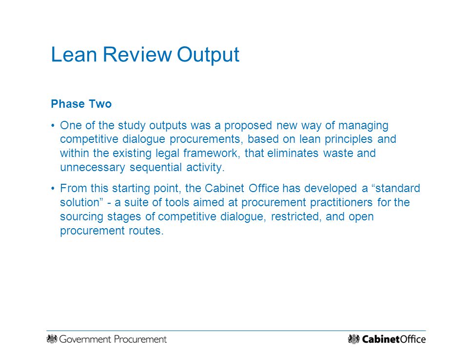 Lean Review Output Phase Two