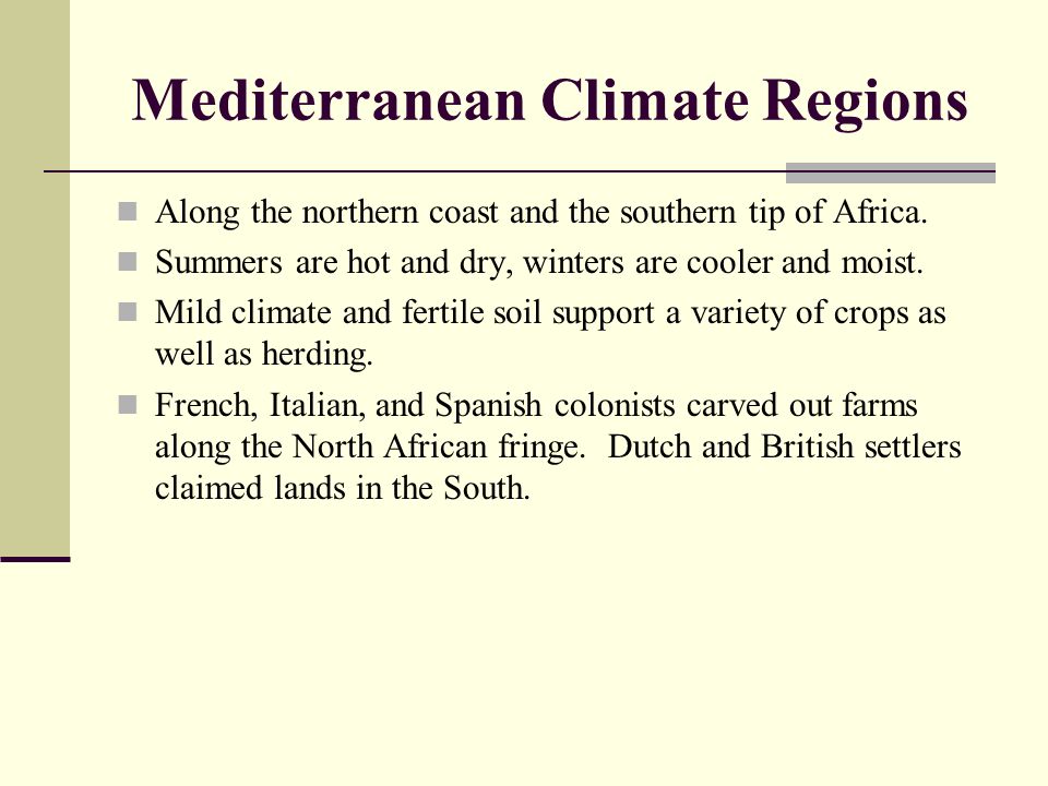 Mediterranean Climate Regions