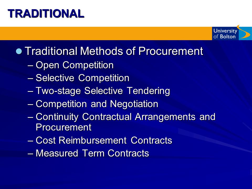 types of tendering in procurement