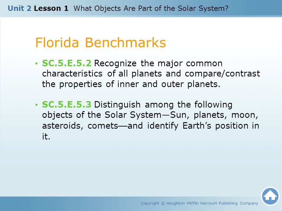 Unit 2 Lesson 1 What Objects Are Part of the Solar System