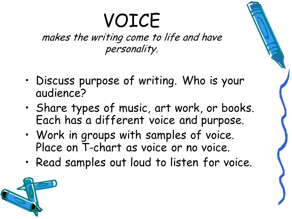 VOICE makes the writing come to life and have personality.