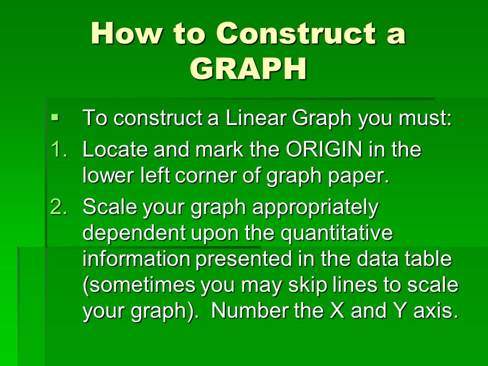 How to Construct a GRAPH