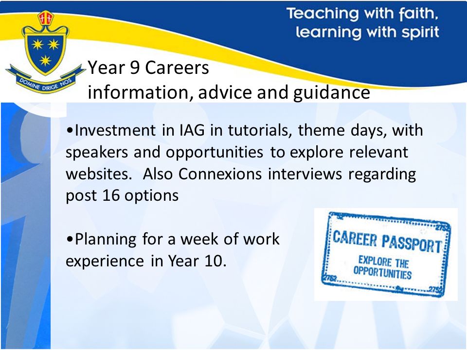 Year 9 Careers information, advice and guidance