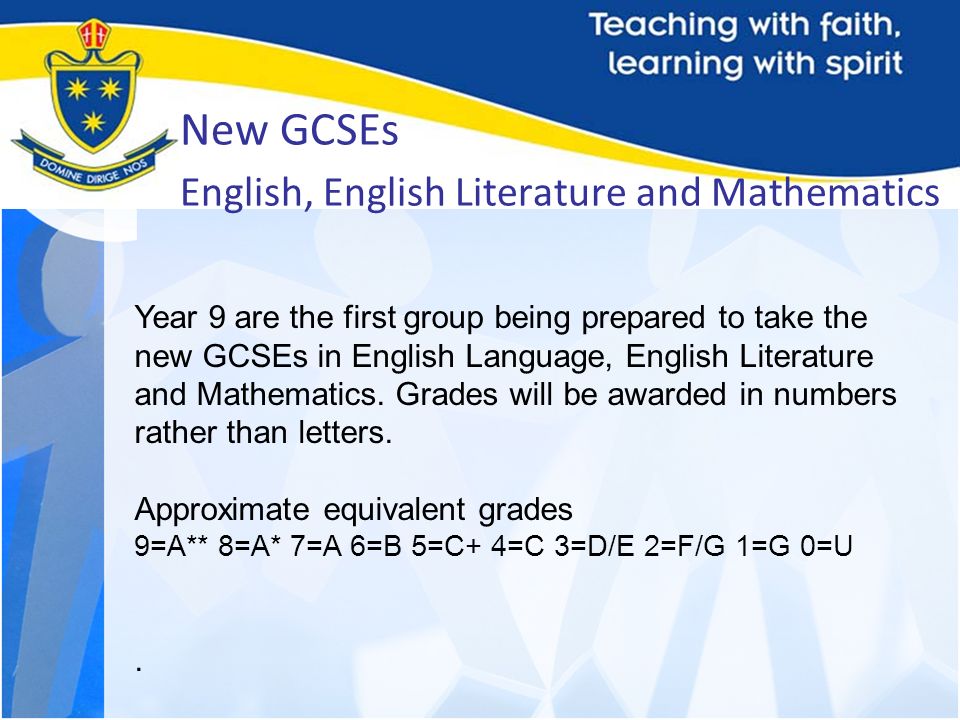 New GCSEs English, English Literature and Mathematics